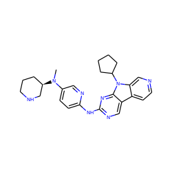 CN(c1ccc(Nc2ncc3c4ccncc4n(C4CCCC4)c3n2)nc1)[C@@H]1CCCNC1 ZINC000169706638