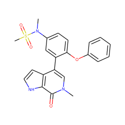 CN(c1ccc(Oc2ccccc2)c(-c2cn(C)c(=O)c3[nH]ccc23)c1)S(C)(=O)=O ZINC000146672490