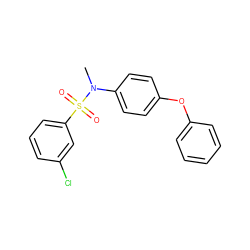 CN(c1ccc(Oc2ccccc2)cc1)S(=O)(=O)c1cccc(Cl)c1 ZINC000586224141