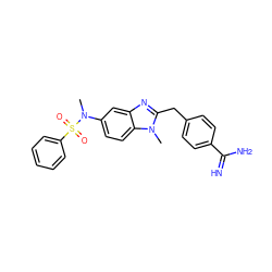 CN(c1ccc2c(c1)nc(Cc1ccc(C(=N)N)cc1)n2C)S(=O)(=O)c1ccccc1 ZINC000013473160