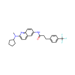 CN(c1ccc2cc(NC(=O)CCc3ccc(C(F)(F)F)cc3)ccc2n1)C1CCCC1 ZINC000036351770