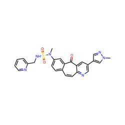 CN(c1ccc2ccc3ncc(-c4cnn(C)c4)cc3c(=O)c2c1)S(=O)(=O)NCc1ccccn1 ZINC000095550947