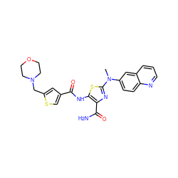 CN(c1ccc2ncccc2c1)c1nc(C(N)=O)c(NC(=O)c2csc(CN3CCOCC3)c2)s1 ZINC000473165003