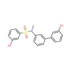 CN(c1cccc(-c2cccc(O)c2)c1)S(=O)(=O)c1cccc(O)c1 ZINC000096285189