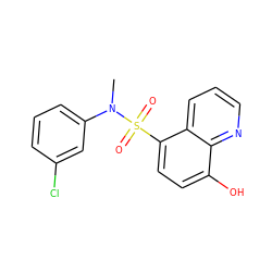 CN(c1cccc(Cl)c1)S(=O)(=O)c1ccc(O)c2ncccc12 ZINC001772577067