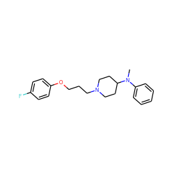 CN(c1ccccc1)C1CCN(CCCOc2ccc(F)cc2)CC1 ZINC000013832616