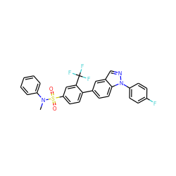 CN(c1ccccc1)S(=O)(=O)c1ccc(-c2ccc3c(cnn3-c3ccc(F)cc3)c2)c(C(F)(F)F)c1 ZINC000049785682