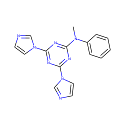 CN(c1ccccc1)c1nc(-n2ccnc2)nc(-n2ccnc2)n1 ZINC000001079820