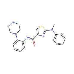 CN(c1ccccc1)c1nc(C(=O)Nc2ccccc2N2CCNCC2)cs1 ZINC000096269633