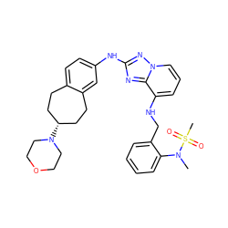 CN(c1ccccc1CNc1cccn2nc(Nc3ccc4c(c3)CC[C@H](N3CCOCC3)CC4)nc12)S(C)(=O)=O ZINC000096169719