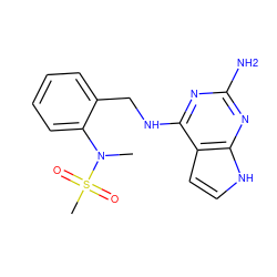 CN(c1ccccc1CNc1nc(N)nc2[nH]ccc12)S(C)(=O)=O ZINC000063540080