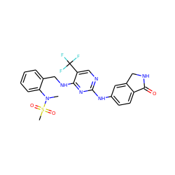 CN(c1ccccc1CNc1nc(Nc2ccc3c(c2)CNC3=O)ncc1C(F)(F)F)S(C)(=O)=O ZINC000045498536