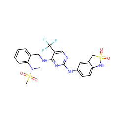 CN(c1ccccc1CNc1nc(Nc2ccc3c(c2)CS(=O)(=O)N3)ncc1C(F)(F)F)S(C)(=O)=O ZINC000044351071