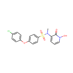 CN(c1cccn(O)c1=O)S(=O)(=O)c1ccc(Oc2ccc(Cl)cc2)cc1 ZINC000029128922