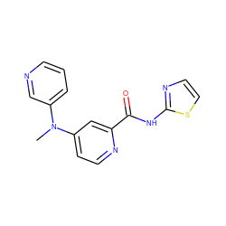 CN(c1cccnc1)c1ccnc(C(=O)Nc2nccs2)c1 ZINC000167360081