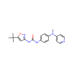 CN(c1ccncc1)c1ccc(NC(=O)Nc2cc(C(C)(C)C)on2)cc1 ZINC000029127521