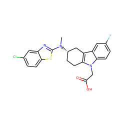 CN(c1nc2cc(Cl)ccc2s1)[C@H]1CCc2c(c3cc(F)ccc3n2CC(=O)O)C1 ZINC000118881575