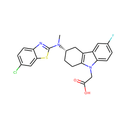 CN(c1nc2ccc(Cl)cc2s1)[C@H]1CCc2c(c3cc(F)ccc3n2CC(=O)O)C1 ZINC000118884350