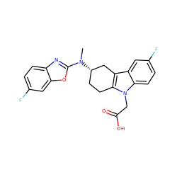 CN(c1nc2ccc(F)cc2o1)[C@H]1CCc2c(c3cc(F)ccc3n2CC(=O)O)C1 ZINC000072317227