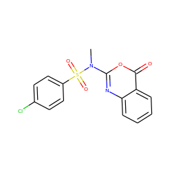 CN(c1nc2ccccc2c(=O)o1)S(=O)(=O)c1ccc(Cl)cc1 ZINC000027888716