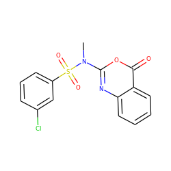 CN(c1nc2ccccc2c(=O)o1)S(=O)(=O)c1cccc(Cl)c1 ZINC000027892602