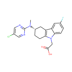 CN(c1ncc(Cl)cn1)[C@H]1CCc2c(c3cc(F)ccc3n2CC(=O)O)C1 ZINC000145817307