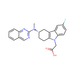 CN(c1ncc2ccccc2n1)[C@H]1CCc2c(c3cc(F)ccc3n2CC(=O)O)C1 ZINC000118876048