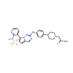 CN(c1ncccc1-c1ccc2cnc(Nc3ccc(C4CCN(CC(N)=O)CC4)cc3)nn12)S(C)(=O)=O ZINC000073223150