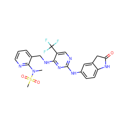 CN(c1ncccc1CNc1nc(Nc2ccc3c(c2)CC(=O)N3)ncc1C(F)(F)F)S(C)(=O)=O ZINC000034638188