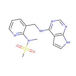 CN(c1ncccc1CNc1ncnc2[nH]ccc12)S(C)(=O)=O ZINC000095593063