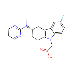 CN(c1ncccn1)[C@H]1CCc2c(c3cc(F)ccc3n2CC(=O)O)C1 ZINC000145886953