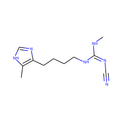 CN/C(=N/C#N)NCCCCc1nc[nH]c1C ZINC000169327574