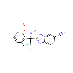 CN[C@@](c1nc2ccc(C#N)cc2[nH]1)(c1c(C)cc(C)cc1OC)C(F)(F)F ZINC000230474969