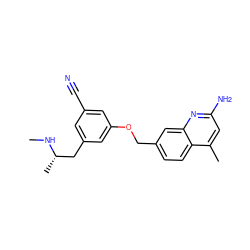 CN[C@@H](C)Cc1cc(C#N)cc(OCc2ccc3c(C)cc(N)nc3c2)c1 ZINC001772600175