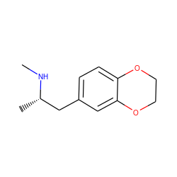 CN[C@@H](C)Cc1ccc2c(c1)OCCO2 ZINC000011596827