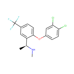 CN[C@@H](C)c1cc(C(F)(F)F)ccc1Oc1ccc(Cl)c(Cl)c1 ZINC000040846011