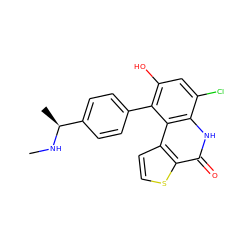 CN[C@@H](C)c1ccc(-c2c(O)cc(Cl)c3[nH]c(=O)c4sccc4c23)cc1 ZINC000165150178