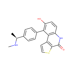 CN[C@@H](C)c1ccc(-c2c(O)ccc3[nH]c(=O)c4sccc4c23)cc1 ZINC000149991883