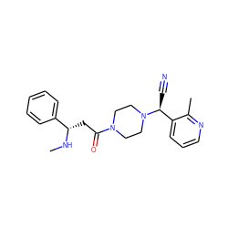 CN[C@@H](CC(=O)N1CCN([C@@H](C#N)c2cccnc2C)CC1)c1ccccc1 ZINC000013833349