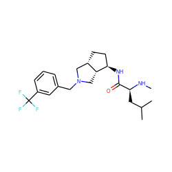 CN[C@@H](CC(C)C)C(=O)N[C@@H]1CC[C@H]2CN(Cc3cccc(C(F)(F)F)c3)C[C@H]21 ZINC000096921260