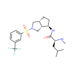 CN[C@@H](CC(C)C)C(=O)N[C@@H]1CC[C@H]2CN(S(=O)(=O)c3cccc(C(F)(F)F)c3)C[C@H]21 ZINC000096921263