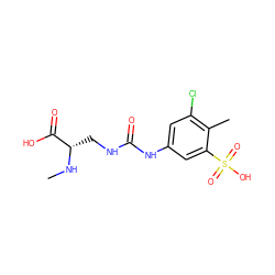 CN[C@@H](CNC(=O)Nc1cc(Cl)c(C)c(S(=O)(=O)O)c1)C(=O)O ZINC000219529210