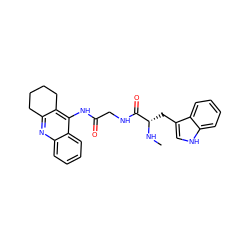 CN[C@@H](Cc1c[nH]c2ccccc12)C(=O)NCC(=O)Nc1c2c(nc3ccccc13)CCCC2 ZINC000040429556