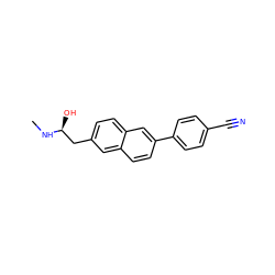 CN[C@@H](O)Cc1ccc2cc(-c3ccc(C#N)cc3)ccc2c1 ZINC000028901488