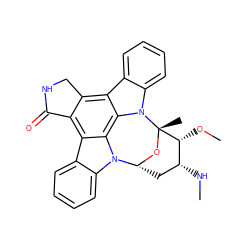 CN[C@@H]1C[C@H]2O[C@@](C)([C@@H]1OC)n1c3ccccc3c3c4c(c5c6ccccc6n2c5c31)C(=O)NC4 ZINC000003814434