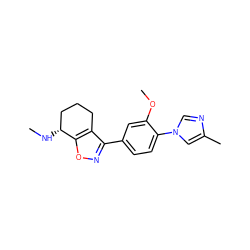 CN[C@@H]1CCCc2c(-c3ccc(-n4cnc(C)c4)c(OC)c3)noc21 ZINC000205489845