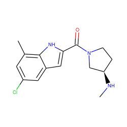 CN[C@@H]1CCN(C(=O)c2cc3cc(Cl)cc(C)c3[nH]2)C1 ZINC000084671026