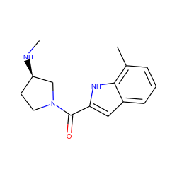 CN[C@@H]1CCN(C(=O)c2cc3cccc(C)c3[nH]2)C1 ZINC000084670735