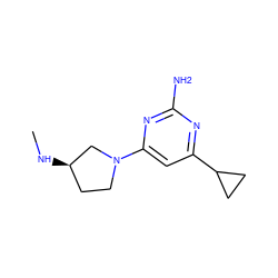 CN[C@@H]1CCN(c2cc(C3CC3)nc(N)n2)C1 ZINC000114199474