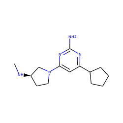 CN[C@@H]1CCN(c2cc(C3CCCC3)nc(N)n2)C1 ZINC000114192992